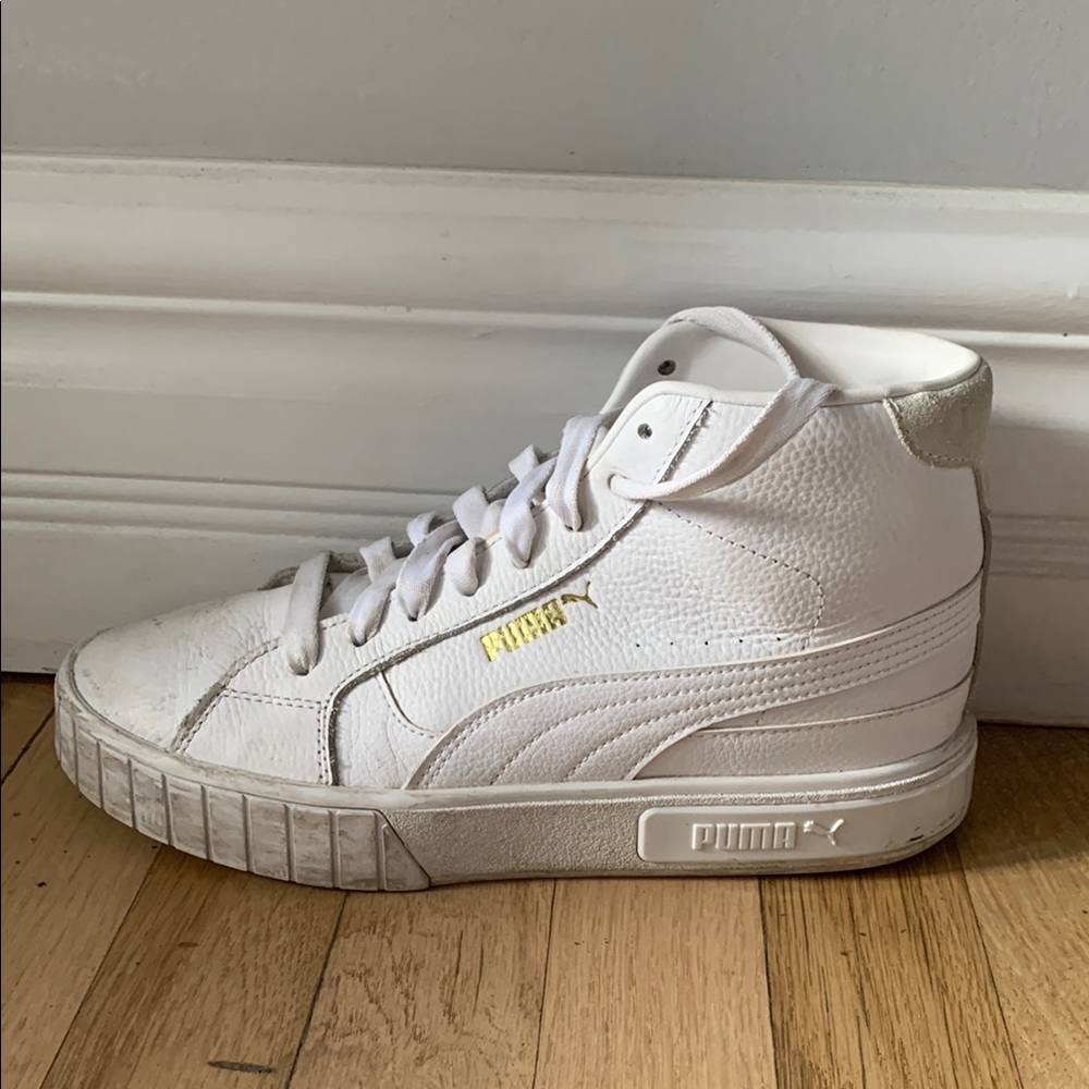 Puma White High-Top Sneakers